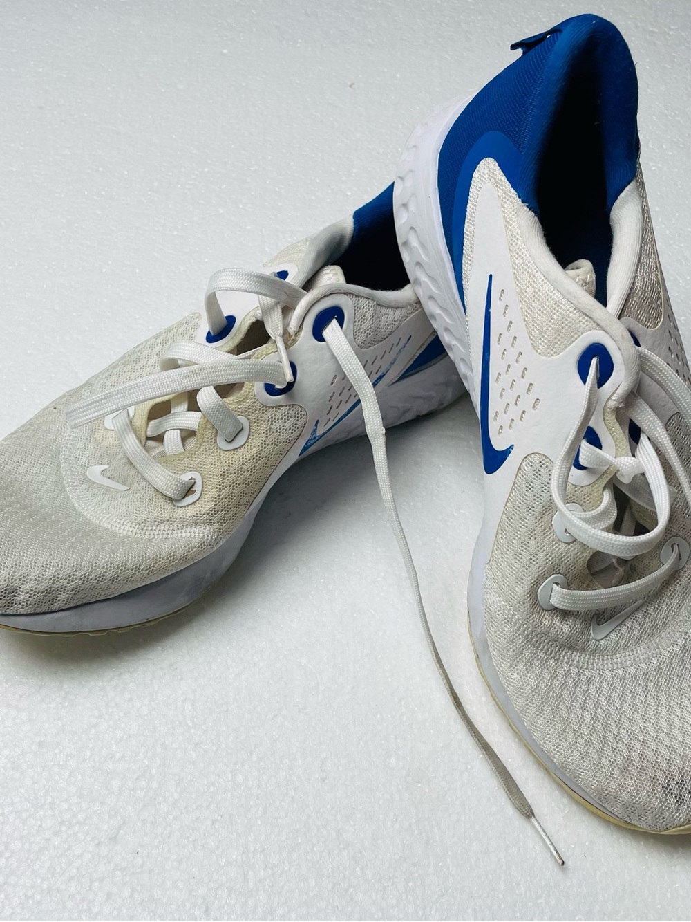 Nike White and Royal Blue Trainer Sneakers